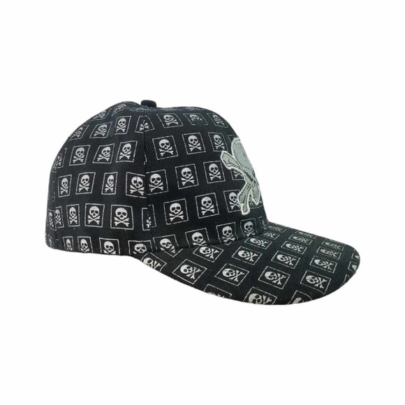 Haina Skull Hat 7 1/8 - Black, White - Picture 2 of 9
